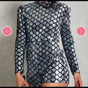 Black and Silver Romper